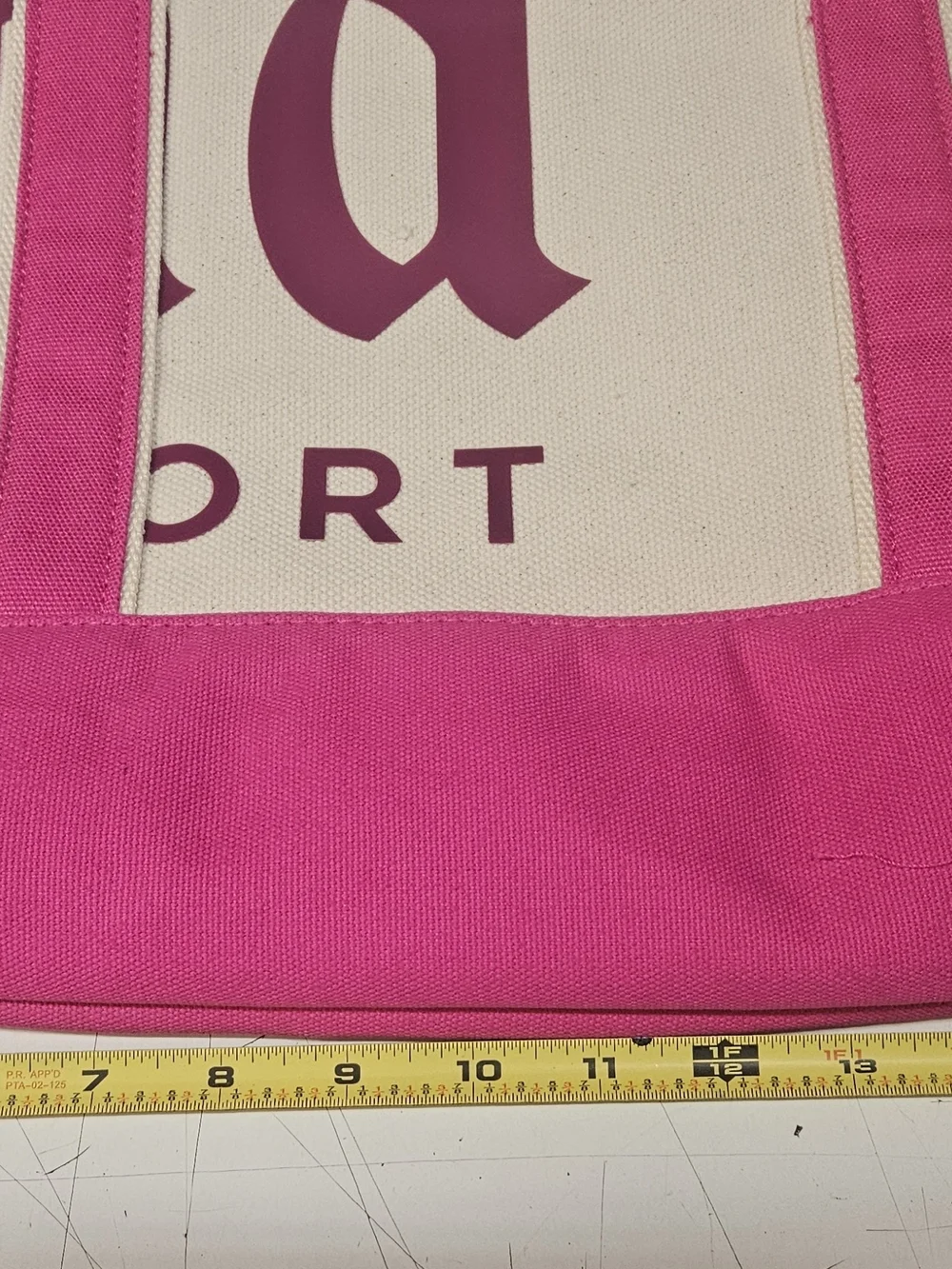 Pink Canvas Tote Bag with Logo Detail
